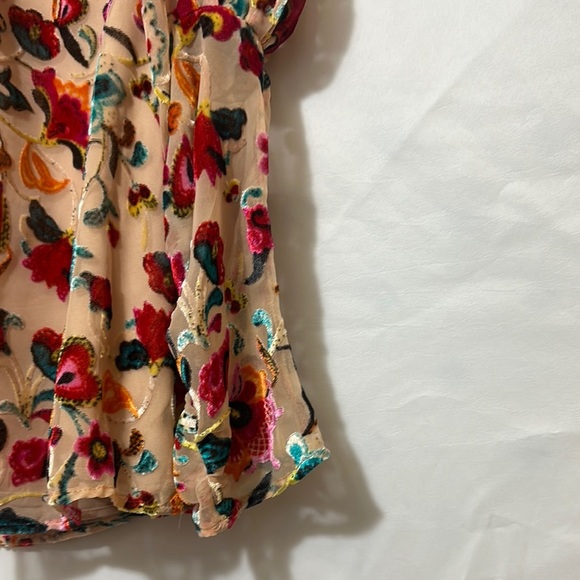 French Connection Mandarin Collar Blouse with Ruffled Puff Sleeves - Picture 5 of 16